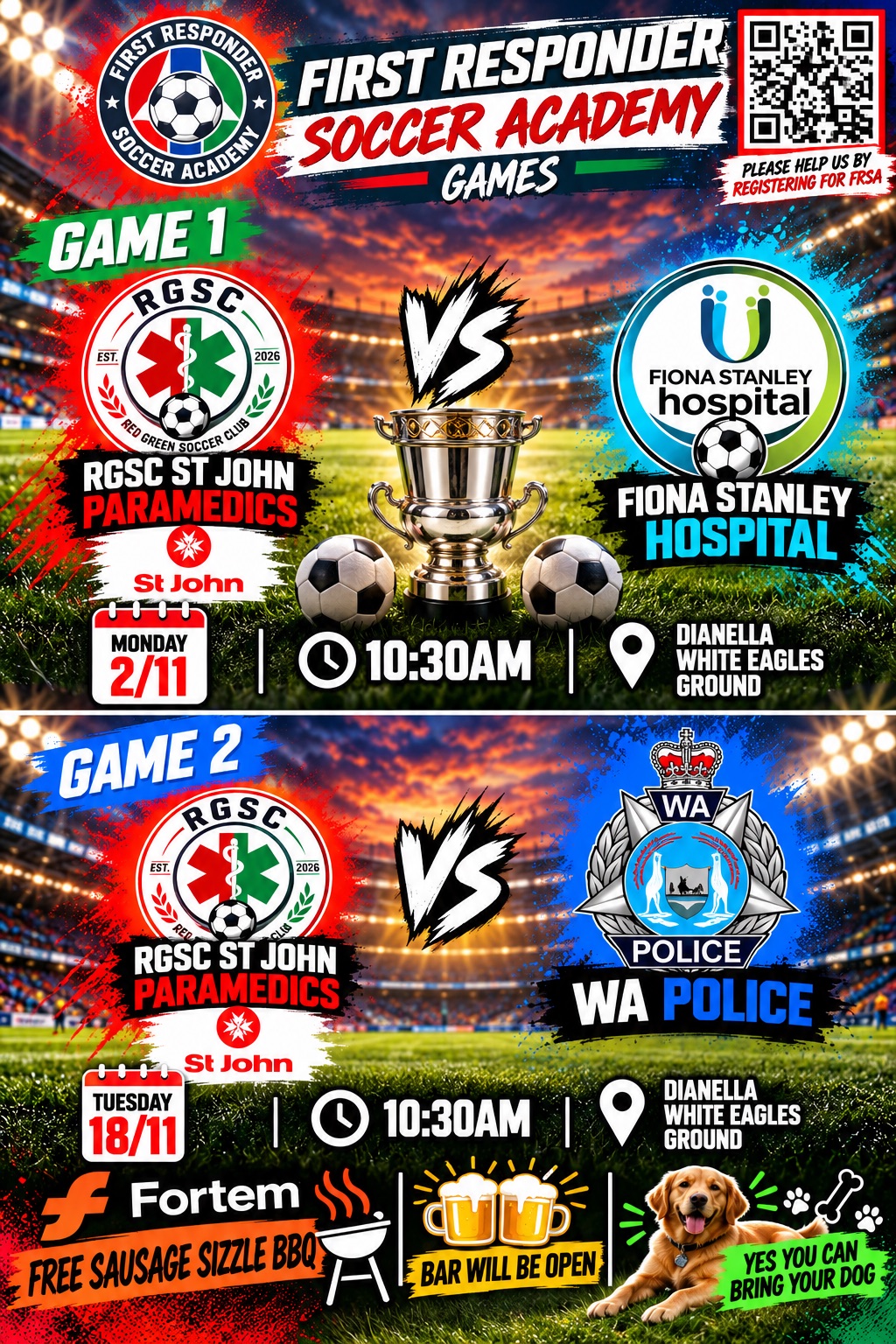 Next two RGSC games vs FSH and WAPOL